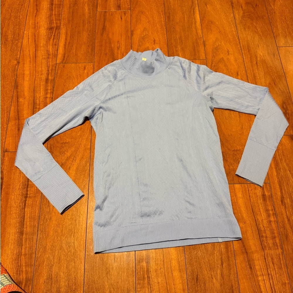 Lululemon athletica women’s Light Blue Ribbed Mock Neck Men's Sweater